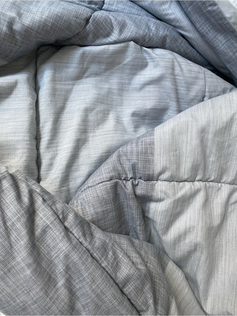 Gray & White Striped Comforter - Neutral Home Bedding 86in х 80in